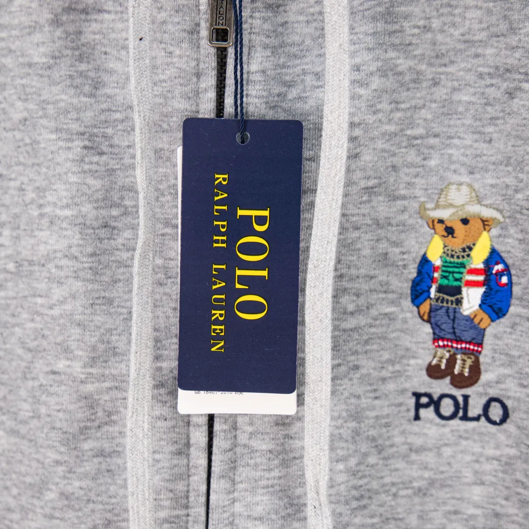 P320 zp version [exclusive supply] - Ralph Lauren/Ralph Lauren 2025AW Bear series laminated topstitch design plaid lining hooded cardigan zipper sweatshirt - original workmanship, professional four-needle six-thread topstitch design ✅ - 370g double-sided cotton heavyweight fabric on the face, contrasting color-dyed plaid lining ✅| - Highly restored custom brand zipper 0.8 pure cotton high-density hook silk hat rope ✅ - RL limited design style Precision embroidery of colorful bear logo, bright contrasting plaid hood, distinctive upper body, classic style, easy to control for both men and women, simple and clean, versatile, exposed topstitching, 0.8 cm retro primary color hook drawstring, full of details, color: white, gray, navy, size: S M L XL, number: WW10745